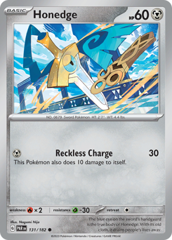 Honedge, Paradox Rift #131, Pokémon TCG card