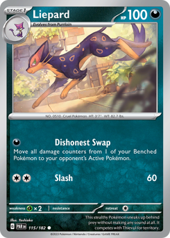 Liepard, Paradox Rift #115, Pokémon TCG card