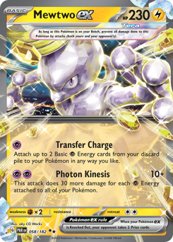 Mewtwo ex, Paradox Rift #58, Pokémon TCG card