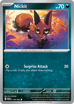 Nickit, Paradox Rift #119, Pokémon TCG card