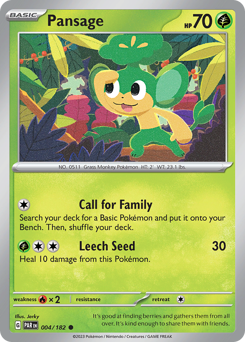 Pansage, Paradox Rift #4, Pokémon TCG card