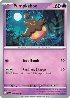 Pumpkaboo, Paradox Rift #77, Pokémon TCG card