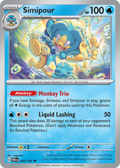 Simipour, Paradox Rift #42, Pokémon TCG card