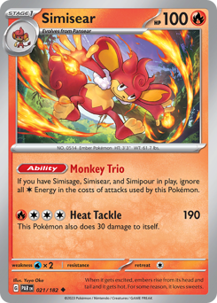 Simisear, Paradox Rift #21, Pokémon TCG card