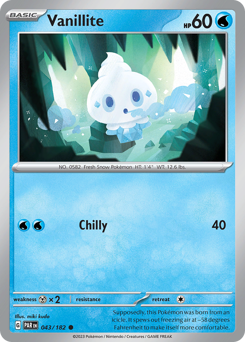 Vanillite, Paradox Rift #43, Pokémon TCG card