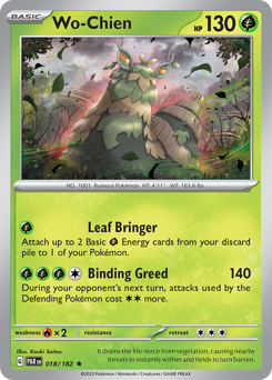 Wo-Chien, Paradox Rift #18, Pokémon TCG card