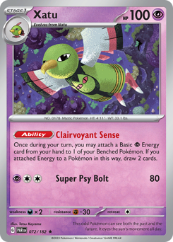 Xatu, Paradox Rift #72, Pokémon TCG card