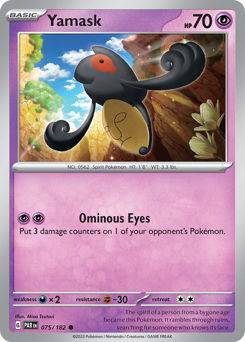 Yamask, Paradox Rift #75, Pokémon TCG card