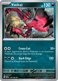 Yveltal, Paradox Rift #118, Pokémon TCG card