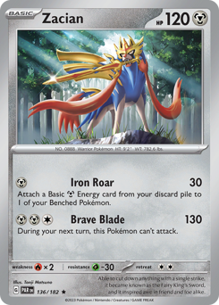 Zacian, Paradox Rift #136, Pokémon TCG card