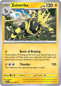 Zebstrika, Paradox Rift #63, Pokémon TCG card