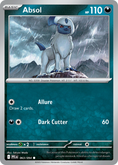 Absol, Phantasmal Flames #63, Pokémon TCG card