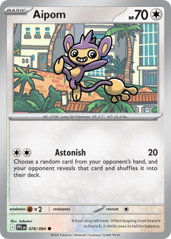 Aipom, Phantasmal Flames #78, Pokémon TCG card