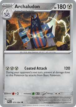 Archaludon, Phantasmal Flames #75, Pokémon TCG card