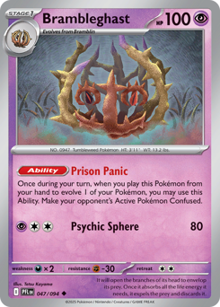 Brambleghast, Phantasmal Flames #47, Pokémon TCG card