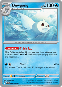 Dewgong, Phantasmal Flames #22, Pokémon TCG card