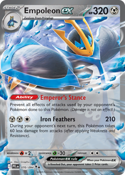 Empoleon ex, Phantasmal Flames #70, Pokémon TCG card