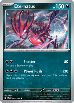 Eternatus, Phantasmal Flames #69, Pokémon TCG card