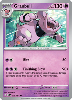 Granbull, Phantasmal Flames #38, Pokémon TCG card