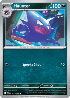 Haunter, Phantasmal Flames #55, Pokémon TCG card