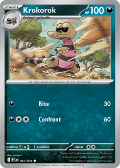 Krokorok, Phantasmal Flames #65, Pokémon TCG card