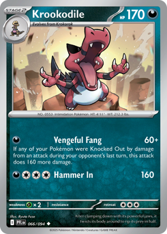 Krookodile, Phantasmal Flames #66, Pokémon TCG card