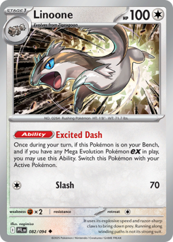 Linoone, Phantasmal Flames #82, Pokémon TCG card