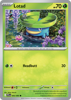 Lotad, Phantasmal Flames #5, Pokémon TCG card