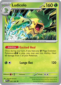 Ludicolo, Phantasmal Flames #7, Pokémon TCG card