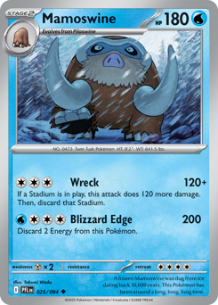 Mamoswine, Phantasmal Flames #25, Pokémon TCG card