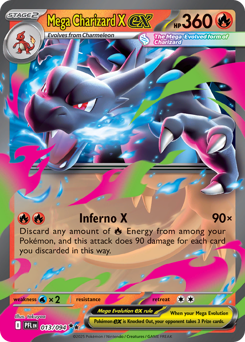 Mega Charizard X ex, Phantasmal Flames #13, Pokémon TCG card