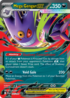 Mega Gengar ex, Phantasmal Flames #56, Pokémon TCG card