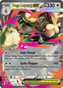 Mega Lopunny ex, Phantasmal Flames #84, Pokémon TCG card