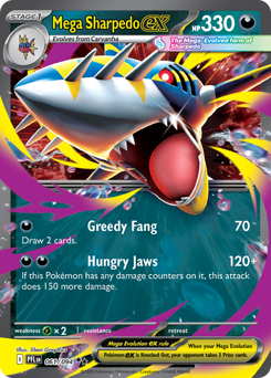 Mega Sharpedo ex, Phantasmal Flames #61, Pokémon TCG card