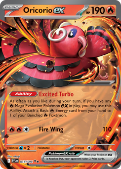 Oricorio ex, Phantasmal Flames #18, Pokémon TCG card