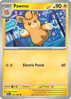 Pawmo, Phantasmal Flames #33, Pokémon TCG card