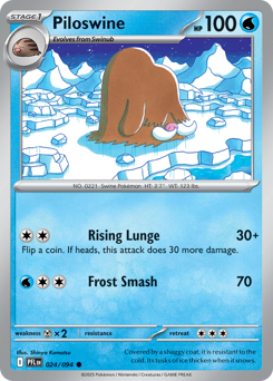 Piloswine, Phantasmal Flames #24, Pokémon TCG card