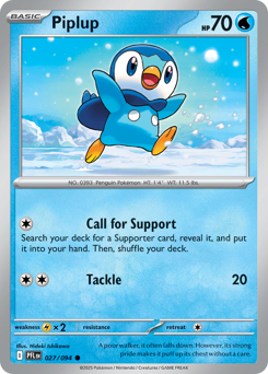 Piplup, Phantasmal Flames #27, Pokémon TCG card