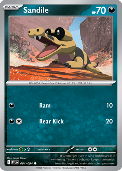 Sandile, Phantasmal Flames #64, Pokémon TCG card