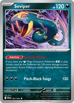 Seviper, Phantasmal Flames #62, Pokémon TCG card