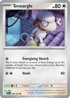 Smeargle, Phantasmal Flames #80, Pokémon TCG card
