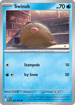 Swinub, Phantasmal Flames #23, Pokémon TCG card