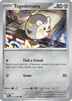 Togedemaru, Phantasmal Flames #73, Pokémon TCG card