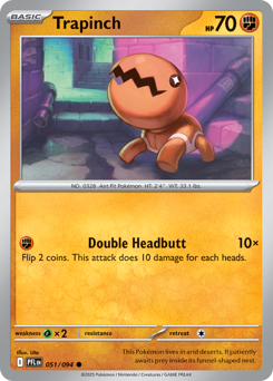 Trapinch, Phantasmal Flames #51, Pokémon TCG card