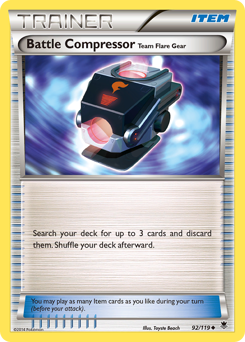 Battle Compressor Team Flare Gear, Phantom Forces #92, Pokémon TCG card