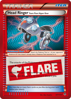 Head Ringer Team Flare Hyper Gear, Phantom Forces #97, Pokémon TCG card