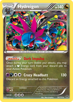 Hydreigon, Phantom Forces #74, Pokémon TCG card