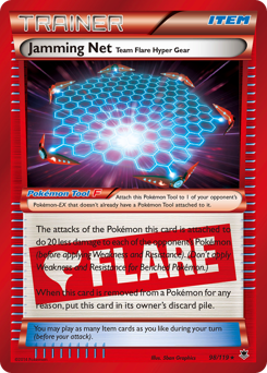 Jamming Net Team Flare Hyper Gear, Phantom Forces #98, Pokémon TCG card