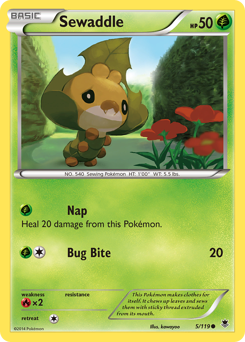 Sewaddle, Phantom Forces #5, Pokémon TCG card