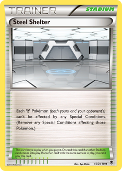 Steel Shelter, Phantom Forces #105, Pokémon TCG card
